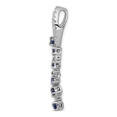 14K White Gold 1/5 ct tw Sapphire & Lab-Created Sapphire Slide Pendant – view 2