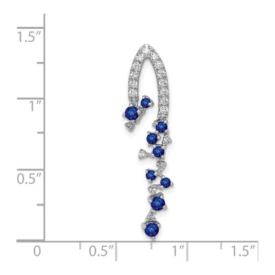 14K White Gold 1/5 ct tw Lab-Created Sapphire & Lab-Grown Diamond Slide Pendant – view 4