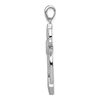 14K White Gold 1/3 ct tw Diamond Fancy Cross Pendant – view 2