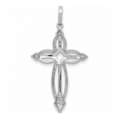 14K White Gold 1/3 ct tw Diamond Fancy Cross Pendant – view 3