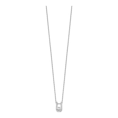14K White Gold 1/3 ct tw Lab-Grown Diamond Round U-Shape Pendant Necklace – view 3