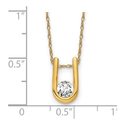 14K Yellow Gold 1/3 ct tw Lab-Grown Diamond U-Shape Necklace – view 4