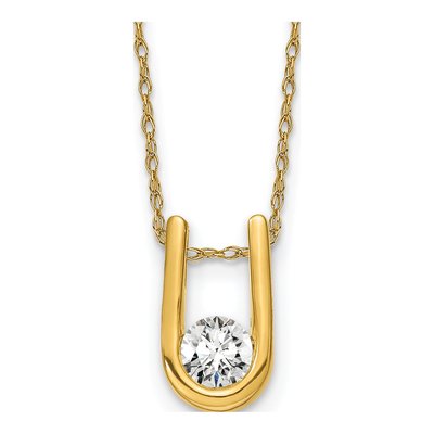 14K Yellow Gold 1/3 ct tw Lab-Grown Diamond U-Shape Necklace
