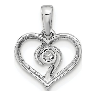 14K White Gold 1/10 ct tw Lab-Grown Diamond Heart Pendant – view 4