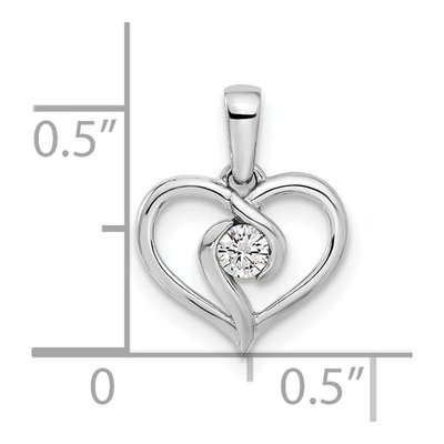14K White Gold 1/10 ct tw Lab-Grown Diamond Heart Pendant – view 5