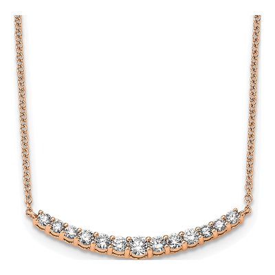 14K Rose Gold 1/2 ct tw Lab-Grown Diamond Bar Necklace