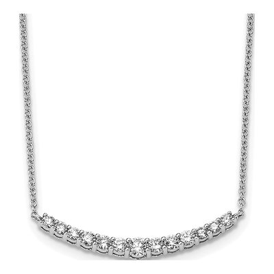 14K White Gold 1/2 ct tw Lab-Grown Diamond Bar Necklace