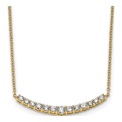 14K Yellow Gold 1/2 ct tw Lab-Grown Diamond Bar Necklace
