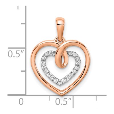 14K Two-Tone Gold 1/10 ct tw Diamond Heart Pendant – view 3