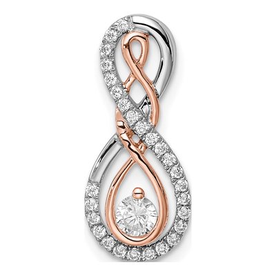 14K Two-Tone Gold 1/4 ct tw Diamond Infinity Slide Pendant