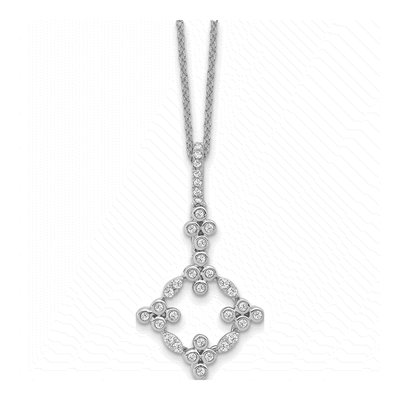 14K White Gold 1/4 ct tw Lab-Grown Diamond Bloom Necklace