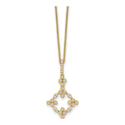14K Yellow Gold 1/4 ct tw Lab-Grown Diamond Bloom Necklace