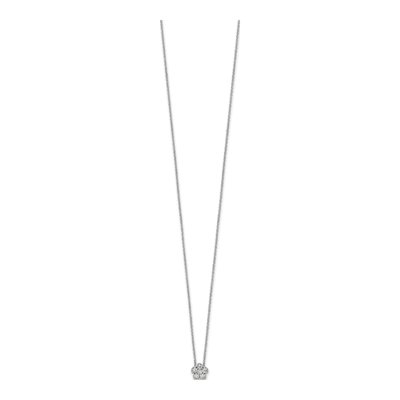 14K White Gold 1/4 ct tw Lab-Grown Diamond Floral Necklace – view 3