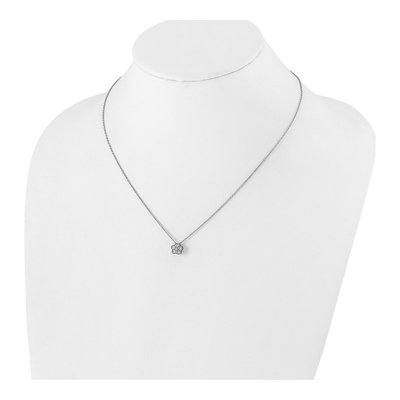 14K White Gold 1/4 ct tw Lab-Grown Diamond Floral Necklace – view 5
