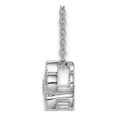 14K White Gold 1/4 ct tw Lab-Grown Diamond Floral Necklace – view 7