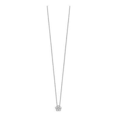 14K White Gold 1/2 ct tw Lab-Grown Diamond Floral Necklace – view 3