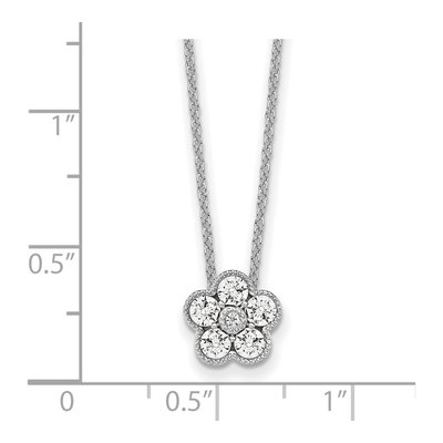 14K White Gold 1/2 ct tw Lab-Grown Diamond Floral Necklace – view 8