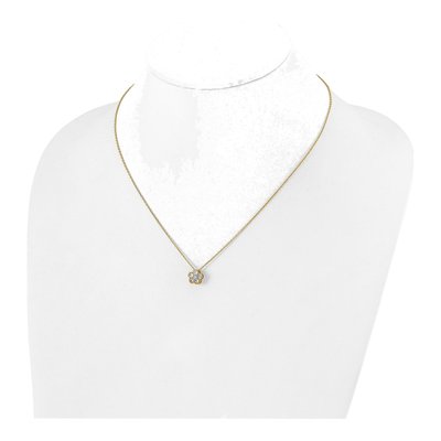 14K Yellow Gold 1/2 ct tw Lab-Grown Diamond Floral Necklace – view 5