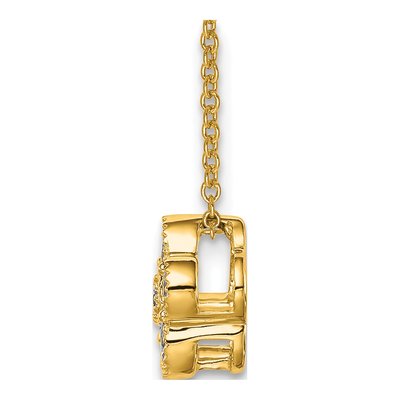 14K Yellow Gold 1/2 ct tw Lab-Grown Diamond Floral Necklace – view 7