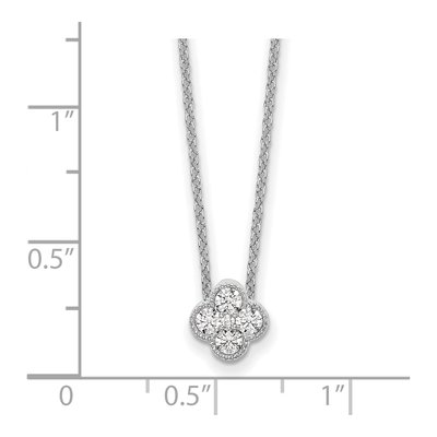 14K White Gold 1/4 ct tw Lab-Grown Diamond Floral Necklace – view 6