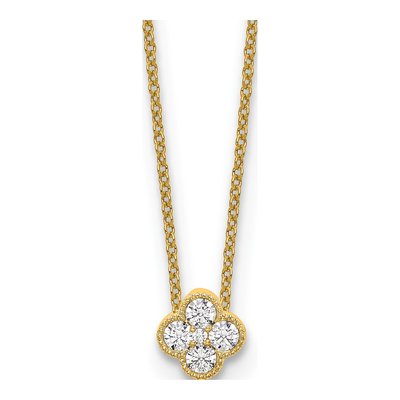 14K Yellow Gold 1/4 ct tw Lab-Grown Diamond Bloom Necklace