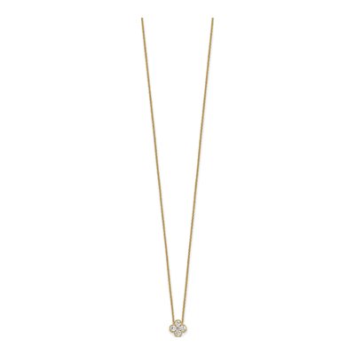 14K Yellow Gold 1/2 ct tw Lab-Grown Diamond Floral Necklace – view 3