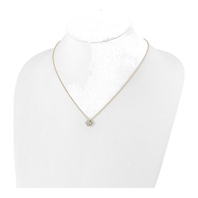 14K Yellow Gold 1/2 ct tw Lab-Grown Diamond Floral Necklace – view 5