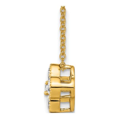 14K Yellow Gold 1/2 ct tw Lab-Grown Diamond Floral Necklace – view 7