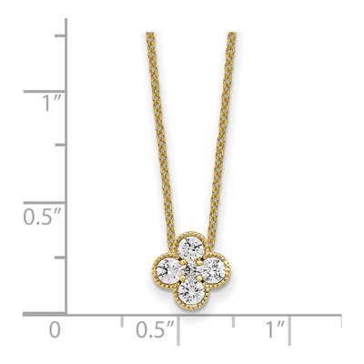 14K Yellow Gold 1/2 ct tw Lab-Grown Diamond Floral Necklace – view 8