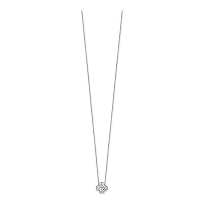 14K White Gold 3/4 ct tw Lab-Grown Diamond Floral Necklace – view 2