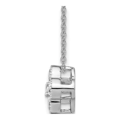 14K White Gold 3/4 ct tw Lab-Grown Diamond Floral Necklace – view 6