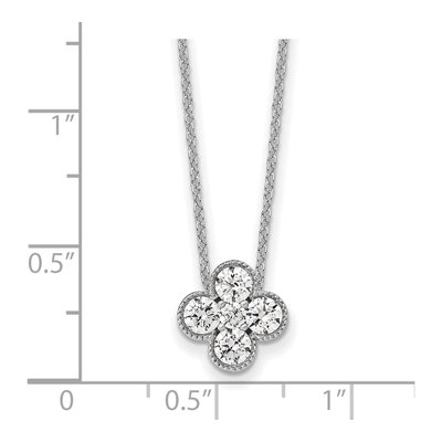 14K White Gold 3/4 ct tw Lab-Grown Diamond Floral Necklace – view 7