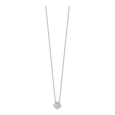 14K White Gold 1 ct tw Lab-Grown Diamond Bloom Floral Necklace – view 2