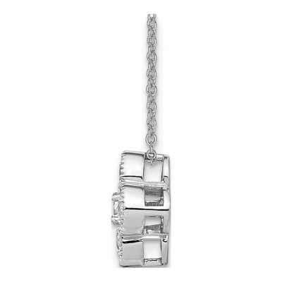 14K White Gold 1 ct tw Lab-Grown Diamond Bloom Floral Necklace – view 4