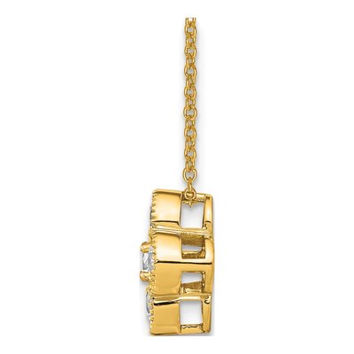 14K Yellow Gold 1 ct tw Lab-Grown Diamond Bloom Necklace – view 7