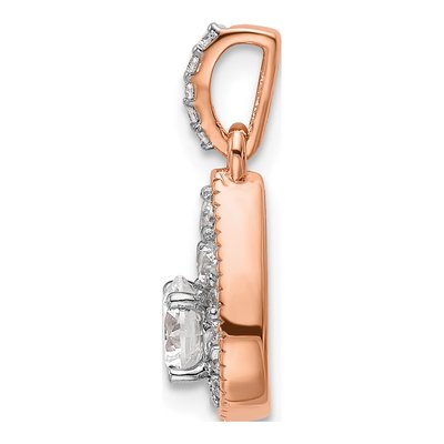 14K Rose Gold 1/2 ct tw Lab-Grown Diamond Teardrop Pendant – view 3
