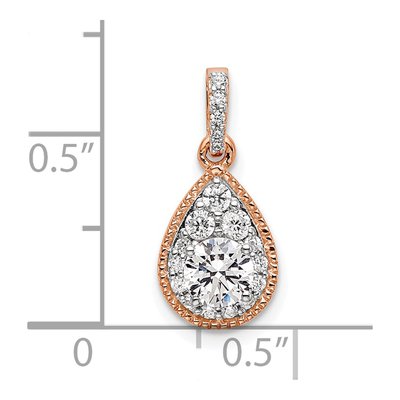 14K Rose Gold 1/2 ct tw Lab-Grown Diamond Teardrop Pendant – view 5