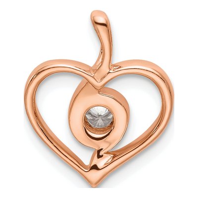14K Rose Gold 1/10 ct tw Lab-Grown Diamond Open Heart Pendant – view 3