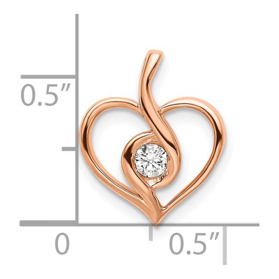 14K Rose Gold 1/10 ct tw Lab-Grown Diamond Open Heart Pendant – view 4