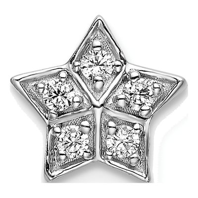 14K White Gold 1/10 ct tw Diamond Star Slide Pendant
