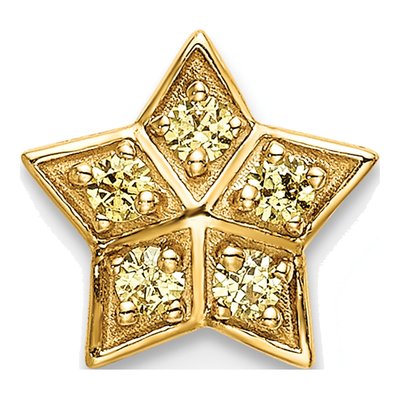 14K Yellow Gold Sapphire Star Slide Pendant