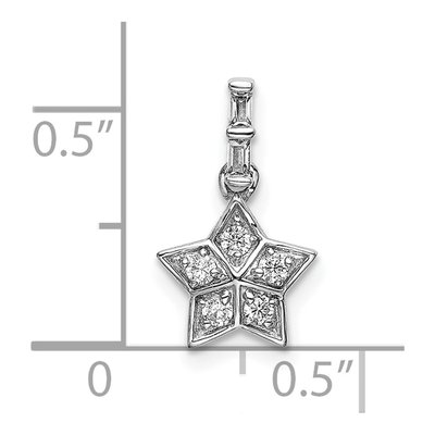 14K White Gold Diamond Star Pendant | Simply Starz – view 5
