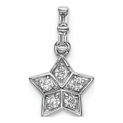 14K White Gold 1/8 ct tw Diamond Star Pendant