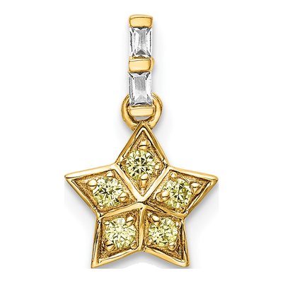 14K Yellow Gold Diamond Star Pendant