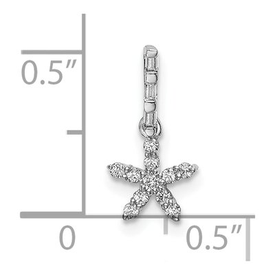 14K White Gold 1/10 ct tw Diamond Star Pendant – view 5