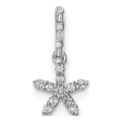 14K White Gold 1/10 ct tw Diamond Star Pendant