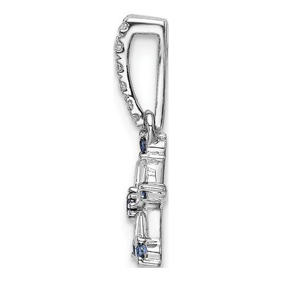 14K White Gold 1/10 ct tw Sapphire & Diamond Star Pendant – view 3