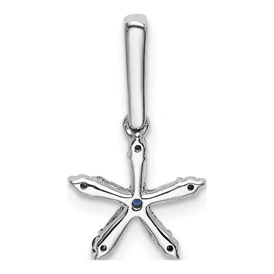 14K White Gold 1/10 ct tw Sapphire & Diamond Star Pendant – view 4