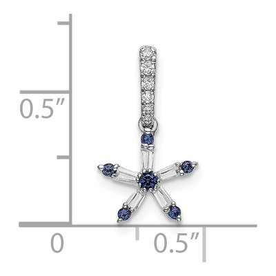 14K White Gold 1/10 ct tw Sapphire & Diamond Star Pendant – view 5