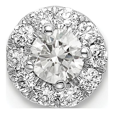 14K White Gold 1/4 ct tw Lab-Grown Diamond Halo Slide Pendant